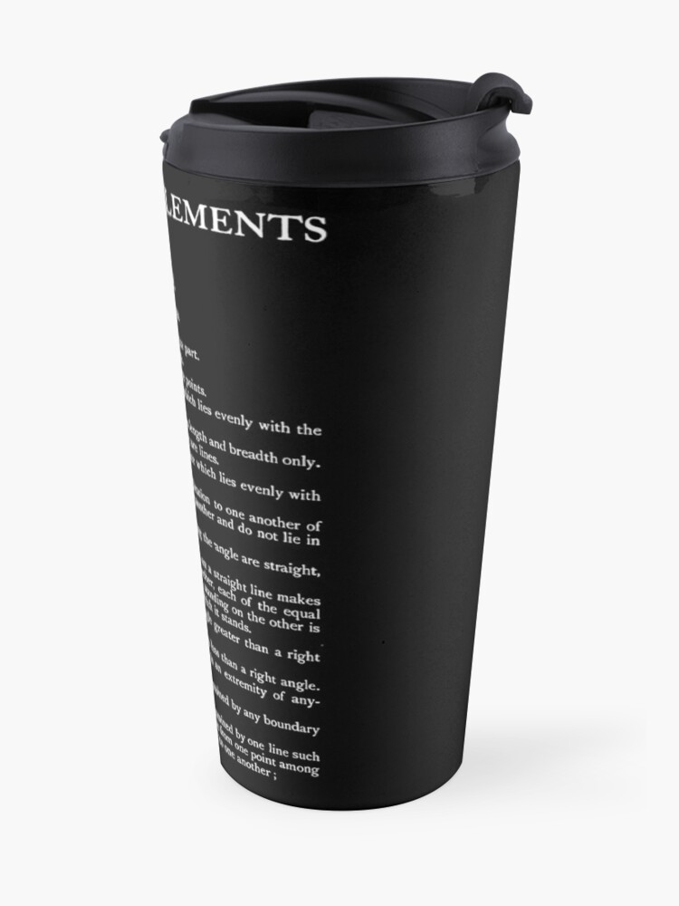 Alternate view of HIGH RESOLUTION The Thirteen Books of Euclid's Elements Euclid First Page Travel Mug