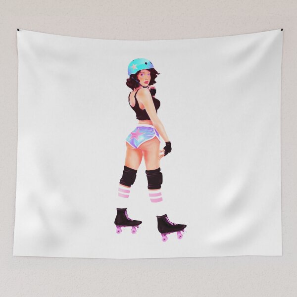 Item preview, Roller Derby pin up girl skater designed and sold by headpossum.