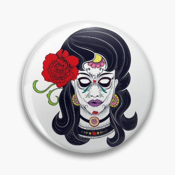 Item preview, Sugar Skull brunette day of the dead  designed and sold by headpossum.