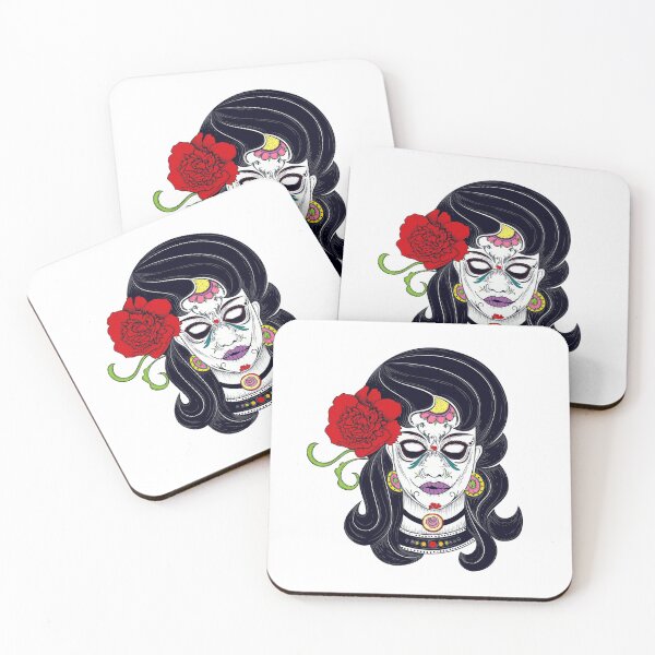 Item preview, Sugar Skull brunette day of the dead  designed and sold by headpossum.