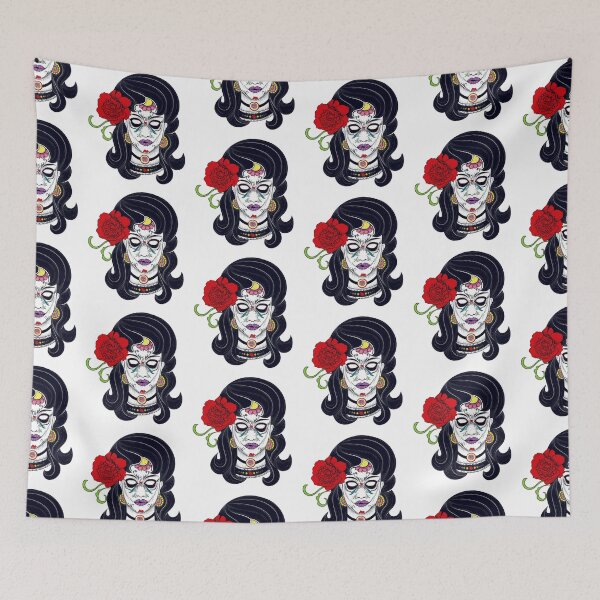 Item preview, Sugar Skull brunette day of the dead  designed and sold by headpossum.