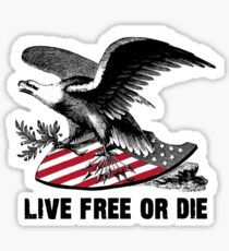 New Hampshire Live Free or Die Eagle & Shield Sticker