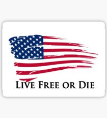 American Flag Live Free or Die Freedom New Hampshire Sticker
