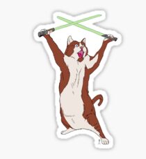 CAT WARS - Dule Green Saber Cat Sticker
