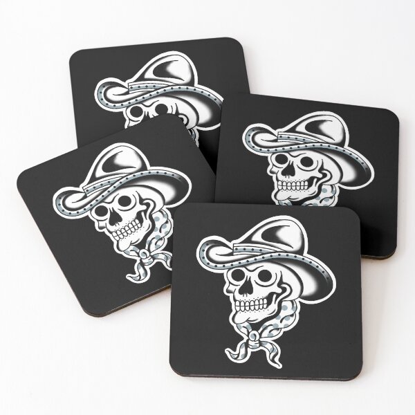 Artikelvorschau, Tätowieren Sie traditionelle Schädel Cowboy Blackwork entworfen und verkauft von SuburbanStoic.
