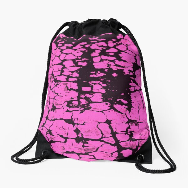 candy pink crackle glaze Drawstring Bag