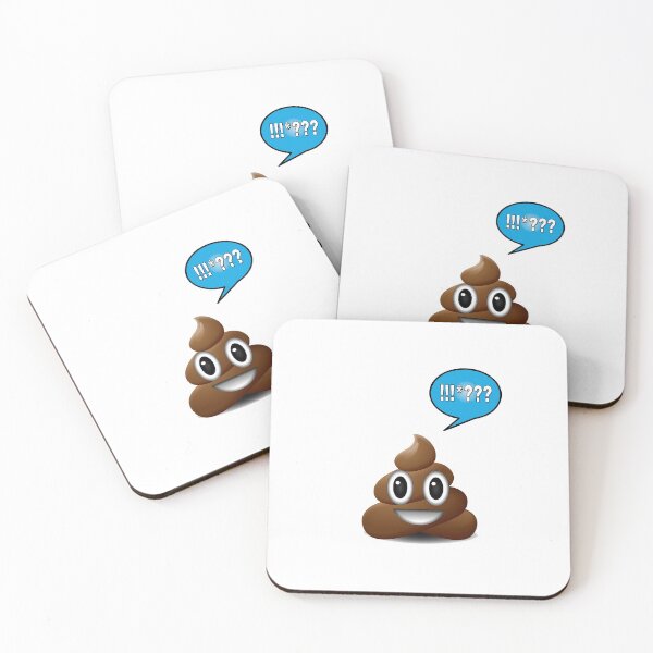 Item preview, poo emoji poop with speech bubble exclamation designed and sold by headpossum.