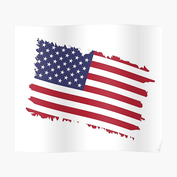 Usa America Flag Tattered Poster By Evogamestar69 Redbubble