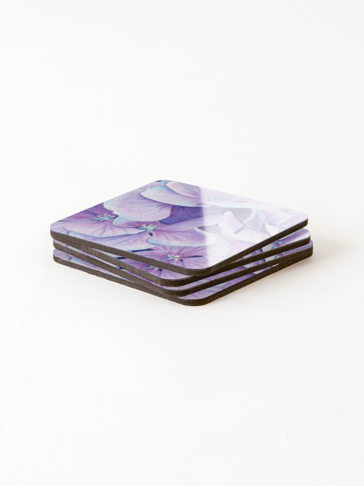 Thumbnail 4 of 5, Coasters (Set of 4), Blue hydrangea  designed and sold by InnaPatiutko.