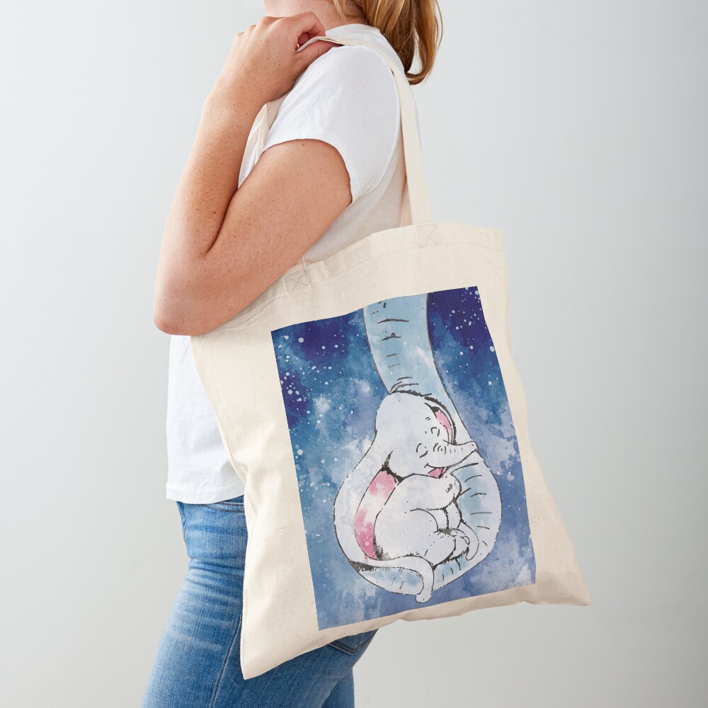 Dumbo and his mother, Mother and baby elephant Tote Bag