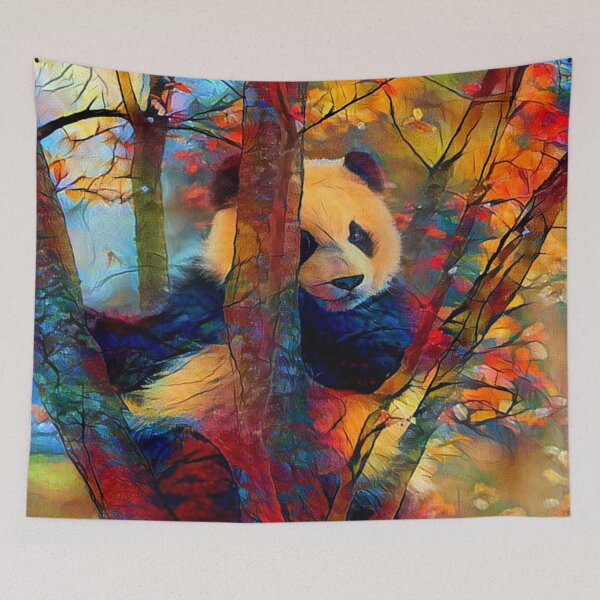 Item preview, Panda at Autumn Sunset designed and sold by Alyxandre.