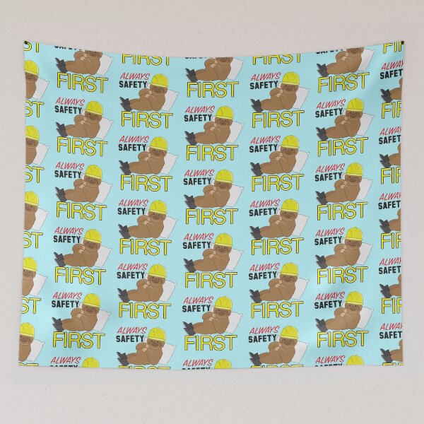 Item preview, Always SAFETY first with sloth and safety hat designed and sold by jazzydevil.