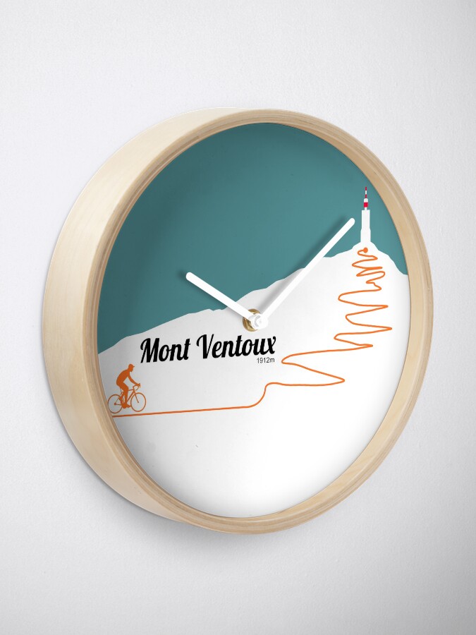 Alternate view of Mont Ventoux Cycling Artwork Clock