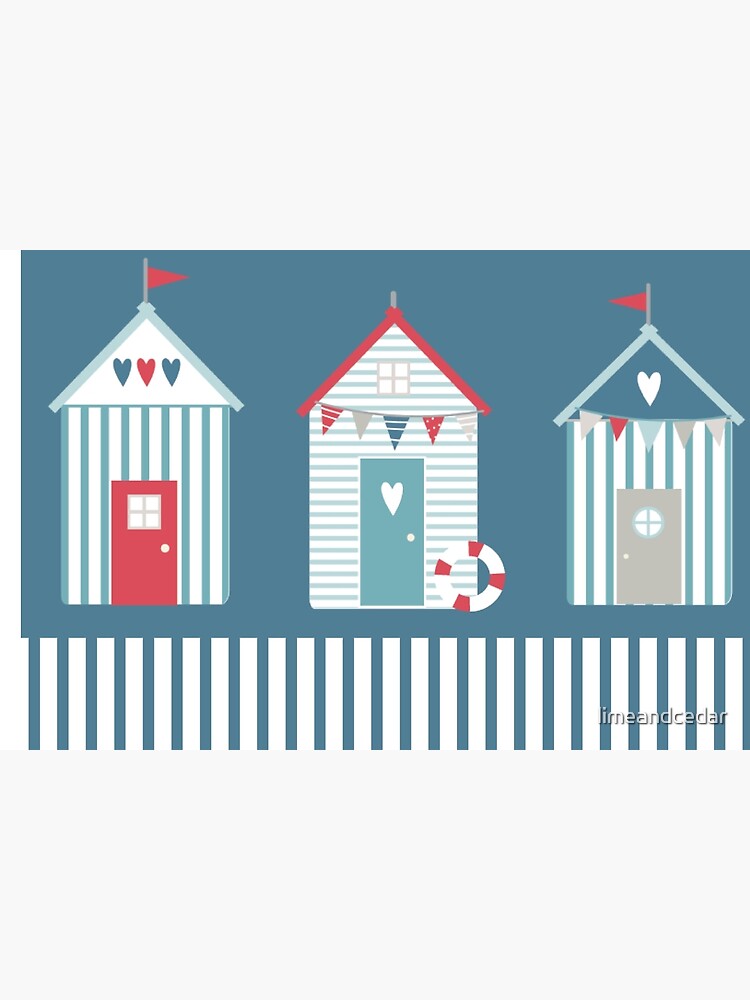 Thumbnail 6 of 6, Bath Mat, By The Sea Beach Huts designed and sold by limeandcedar.