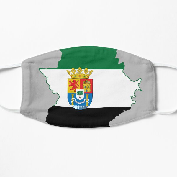 Bandera del mapa de Extremadura Mascarilla plana