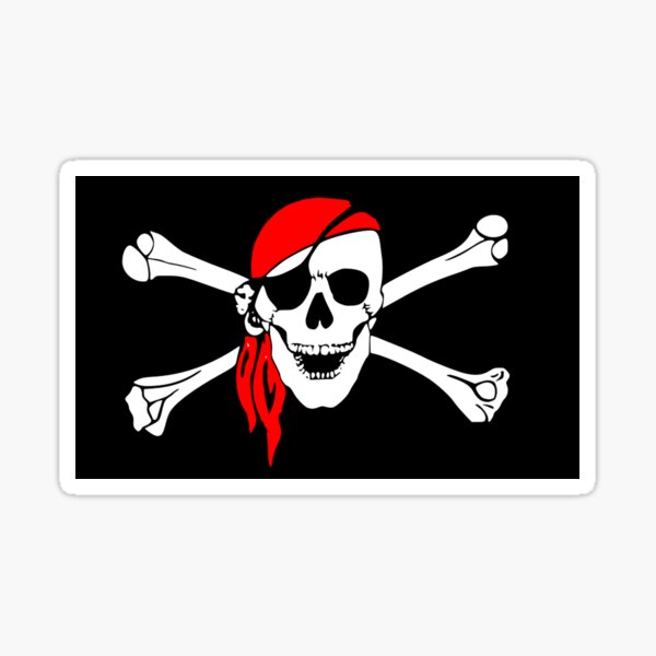 PIRATE AND CROSS BONES FLAG  ( small ) multiple images Sticker