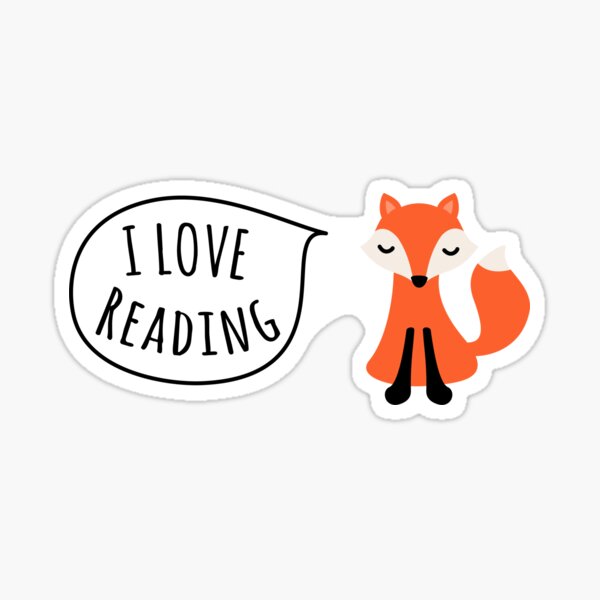 I love reading sticker with cute cartoon fox Sticker