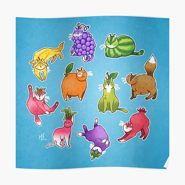 Fruit Cats Poster
