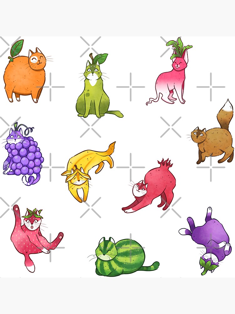 "Fruit Cats" by kattvalk Redbubble