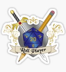 Role Player Blue d20 Crest Sticker Sticker
