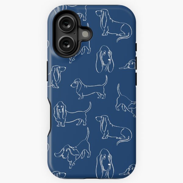 Item preview, Motif Basset Hound (fond bleu marine) designed and sold by illucalliart.