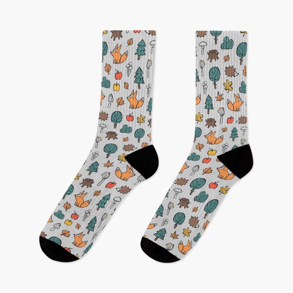 Item preview, Funny cute autumn pattern. Fox and hedgehog. designed and sold by kostolom3000.