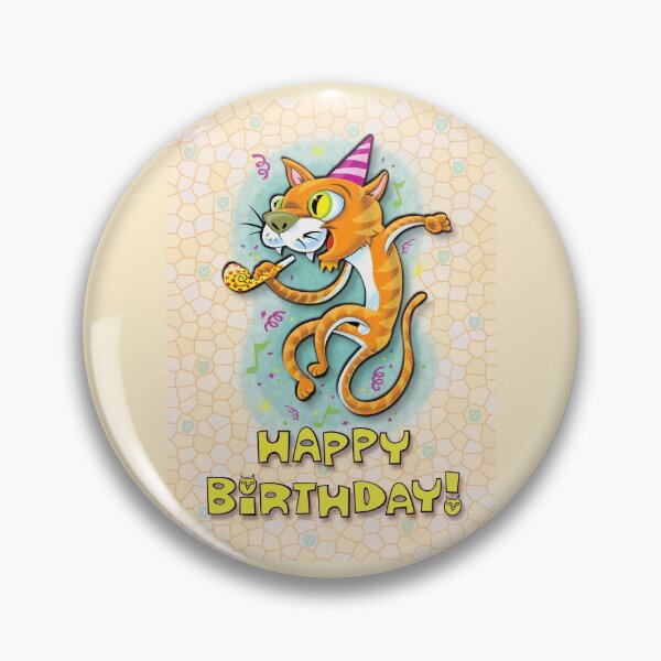 Item preview, Jumping Happy Party Cat - Birthday Wishes designed and sold by KenRinkel.