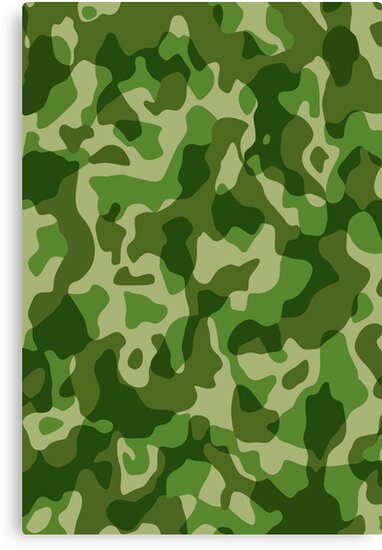 "Green Camouflage Army Military Pattern" Canvas Print by BluedarkArt