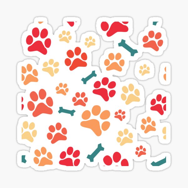 Item preview, Dog Paw Prints and Bones Warm Colors Pattern designed and sold by SubtleSplit.