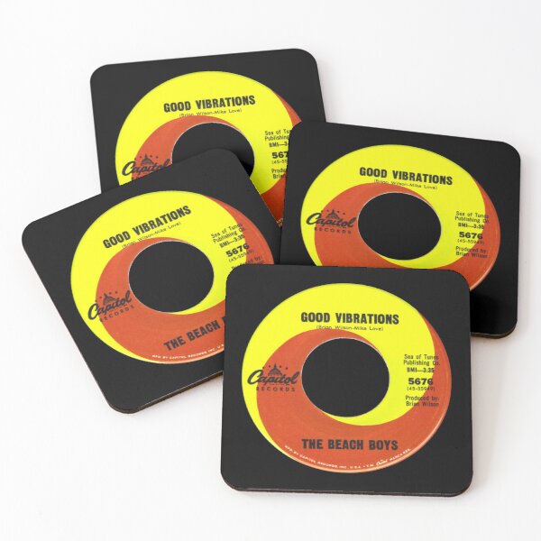 The Beach Boys Good Vibrations Label Coasters Set Of 4 By Guydbored Redbubble