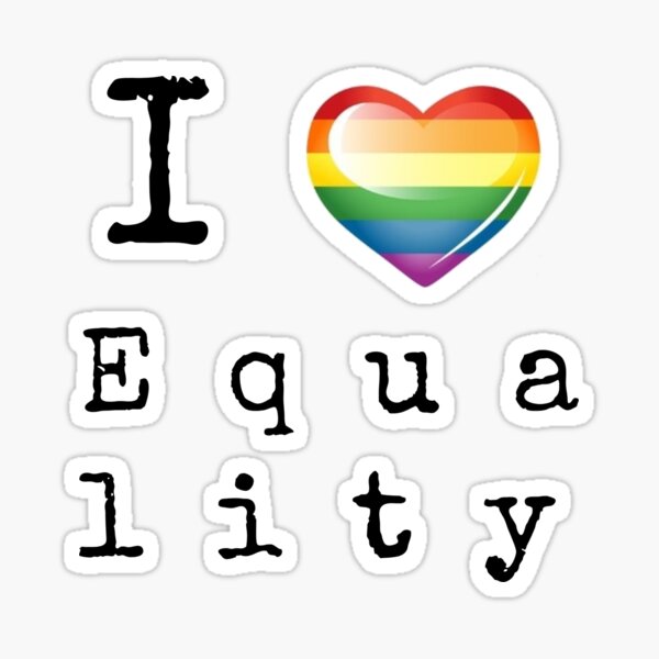 size about 3" x 9" NEW  Details about   『I HEART EQUALITY』sticker