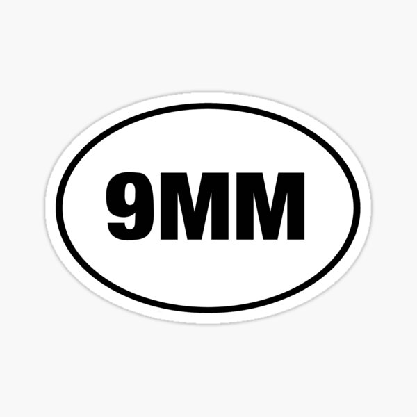 9MM Oval Pistol Sticker Shirt Poster Card Sticker