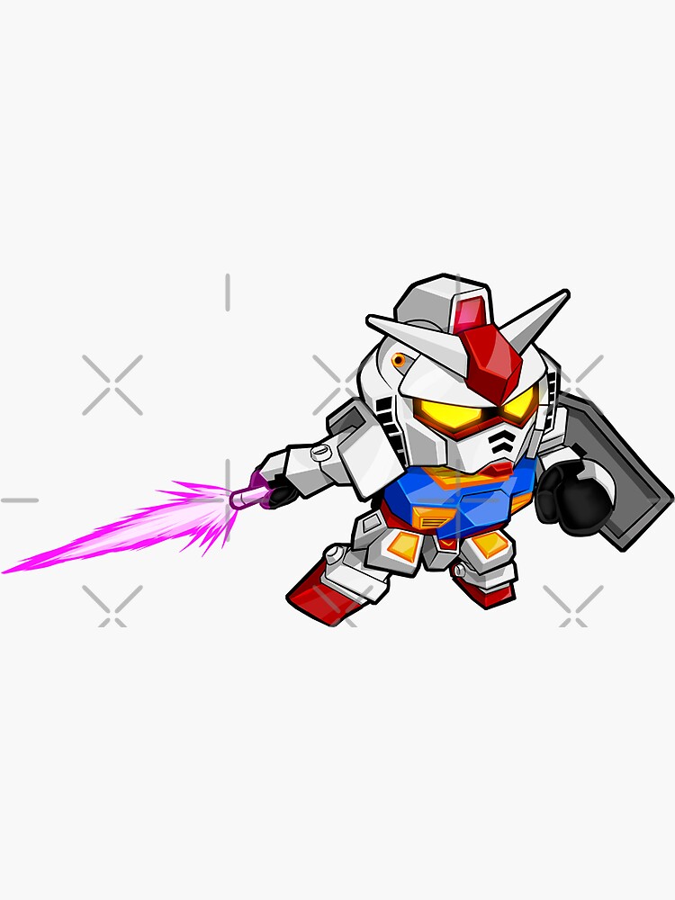 Gundam Wars Monster Hunter Chibi Mobile Suit Crossbone Gundam Mecha Transformers Sticker For