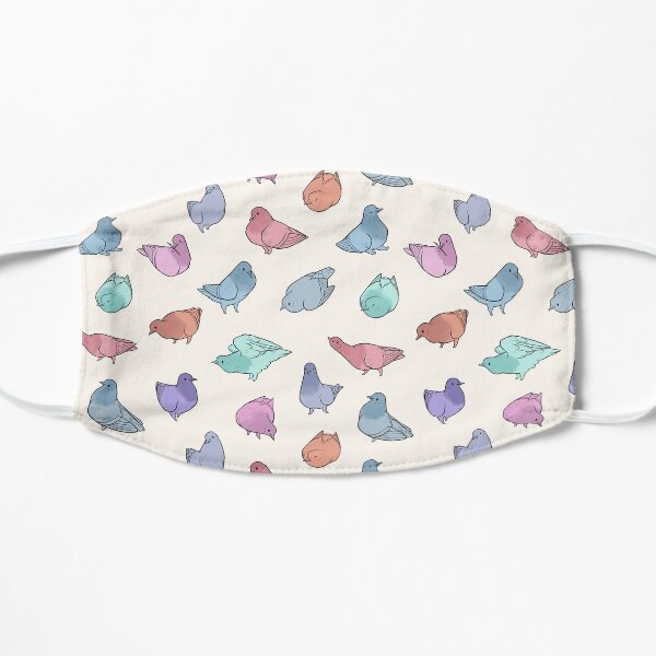 Pigeons Poofs in Multicolor Flat Mask
