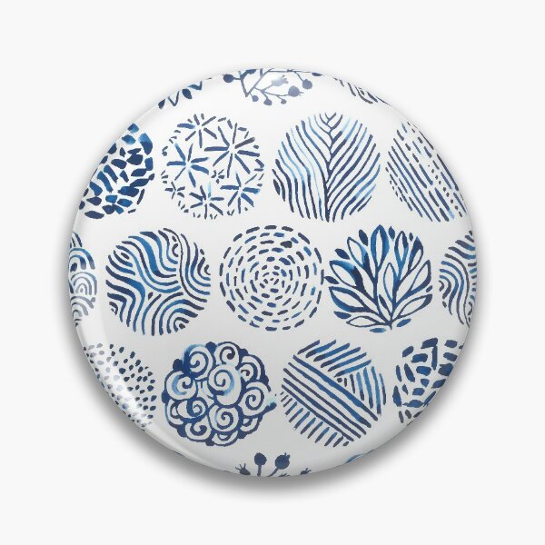 Item preview, Watercolor indigo circle doodles. Abstract Japanese nature decoration. designed and sold by kostolom3000.