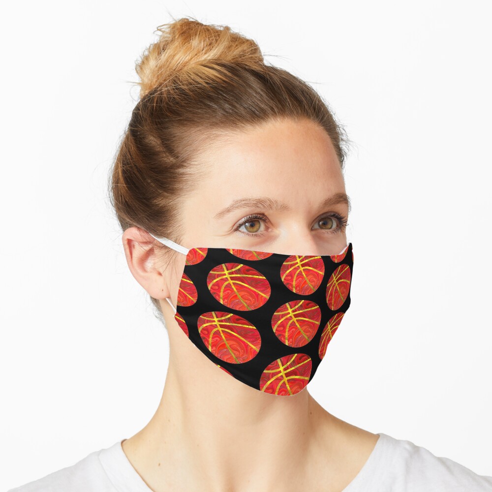 Download Basketball Ball Red Yellow Gift Mask By Superfreshart Redbubble PSD Mockup Templates