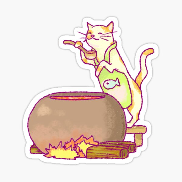 Cat Cooking Sticker