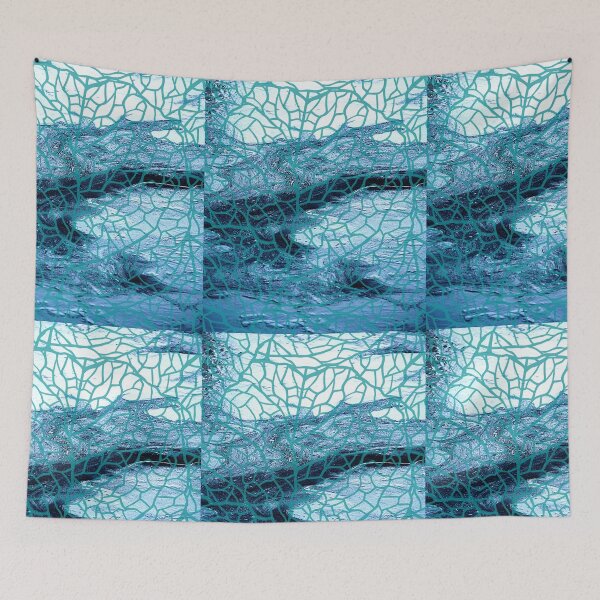 Item preview, Aqua Blue Ocean waves, gradient pattern designed and sold by corner-shop.