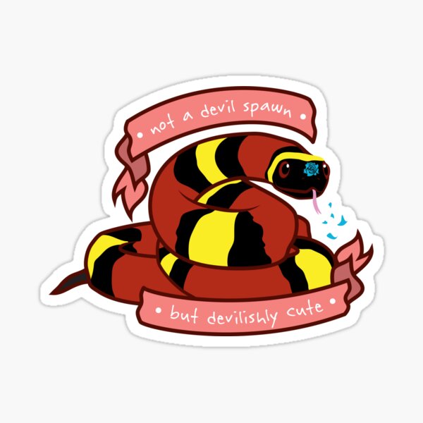 Snakes are Devilishly Cute Sticker