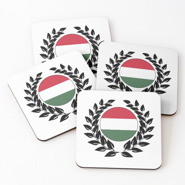 Item preview, Hungary flag flag hungarian laurel wreath designed and sold by GeogDesigns.