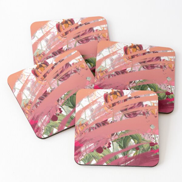 Item preview, Brush Stroke Vintage Red Pink Tulips Watercolor Painting designed and sold by TattooZanda.