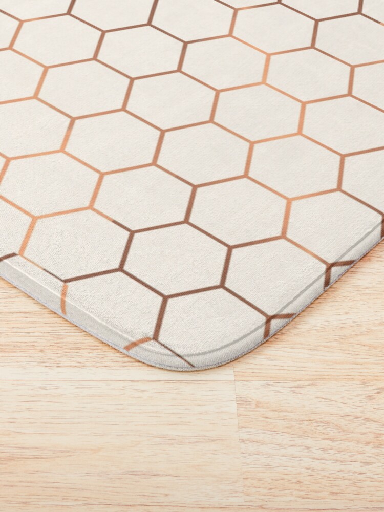 Alternate view of Rose gold copper honeycomb Bath Mat