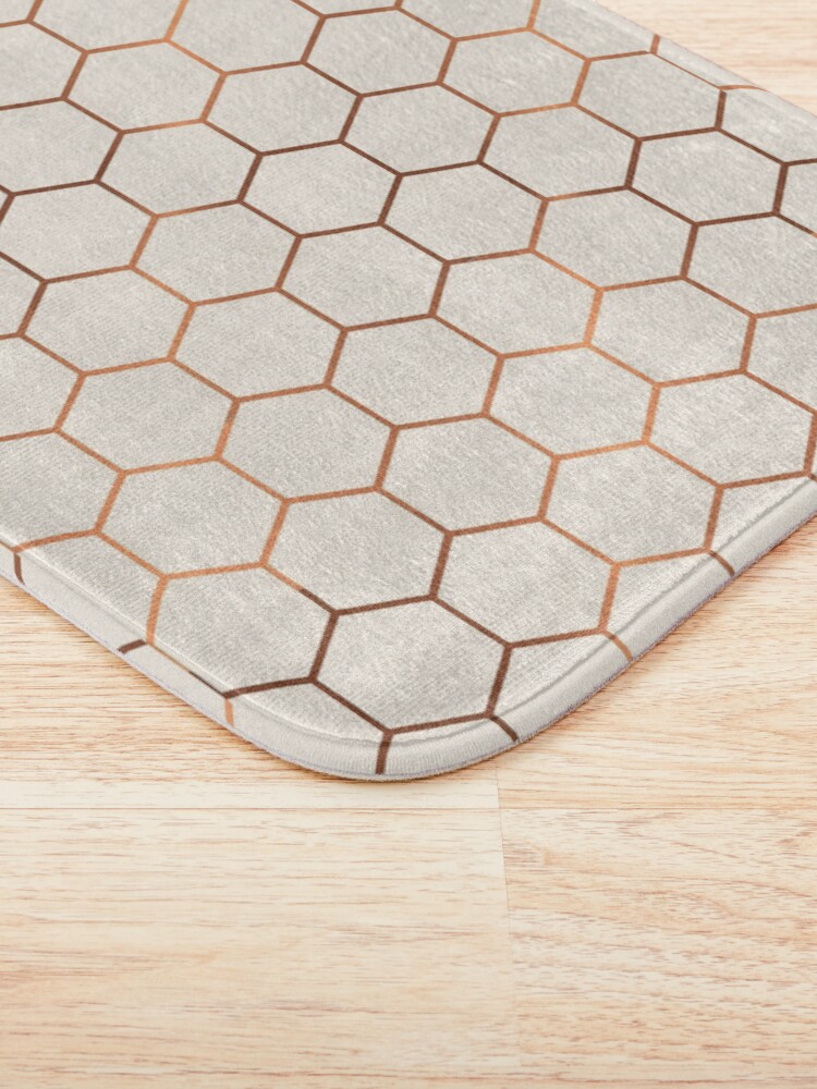 Alternate view of Rose gold copper honeycomb Bath Mat