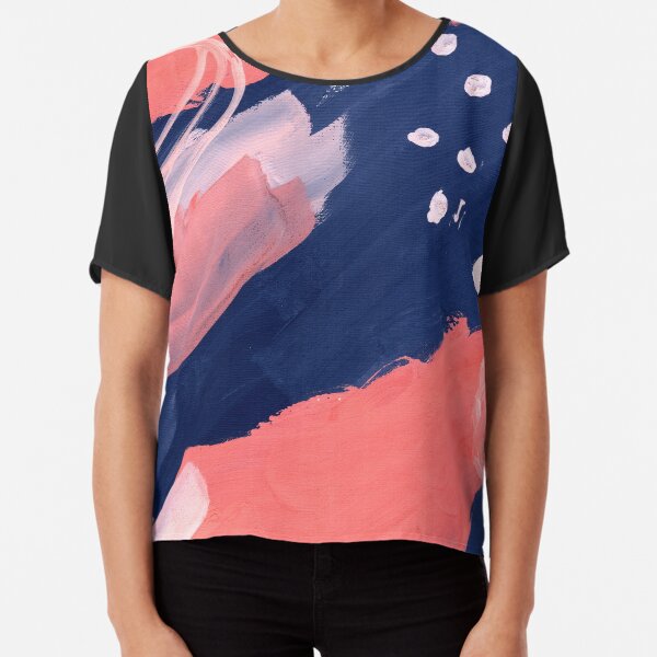 Pink Abstraction Chiffon Top
