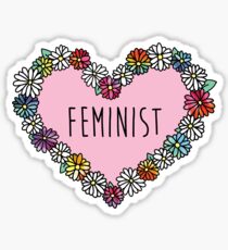 Feminist Flower Heart Sticker
