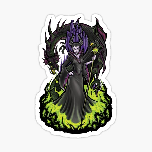 Maleficent with Raven Sticker  Evil disney, Sleeping beauty