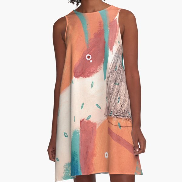Peachy Abstraction No.3 A-Line Dress