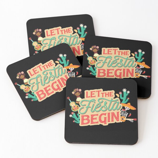 Let the fiesta begin! Mexico, sombrero, cactus Coasters (Set of 4)