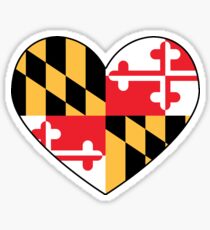 maryland flag heart - loved as sticker, now available in leggings and skirt Sticker