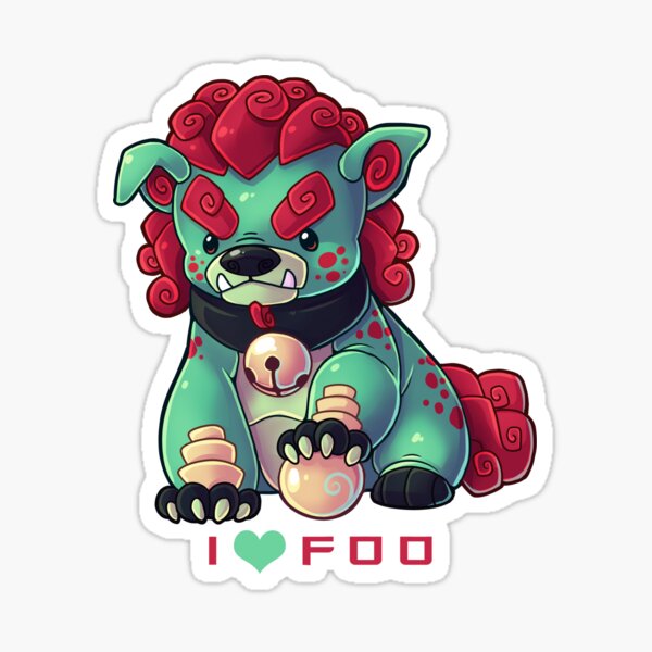 “I HEART FOO” Sticker for Sale by Kacey Gnitecki | Redbubble